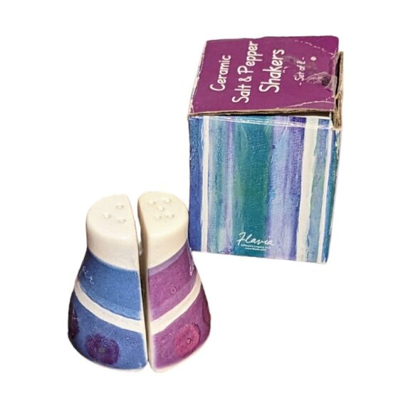 Vintage Flavia Weedin Ceramic Salt & Pepper Shakers 70's 80's Art - Picture 2 of 9